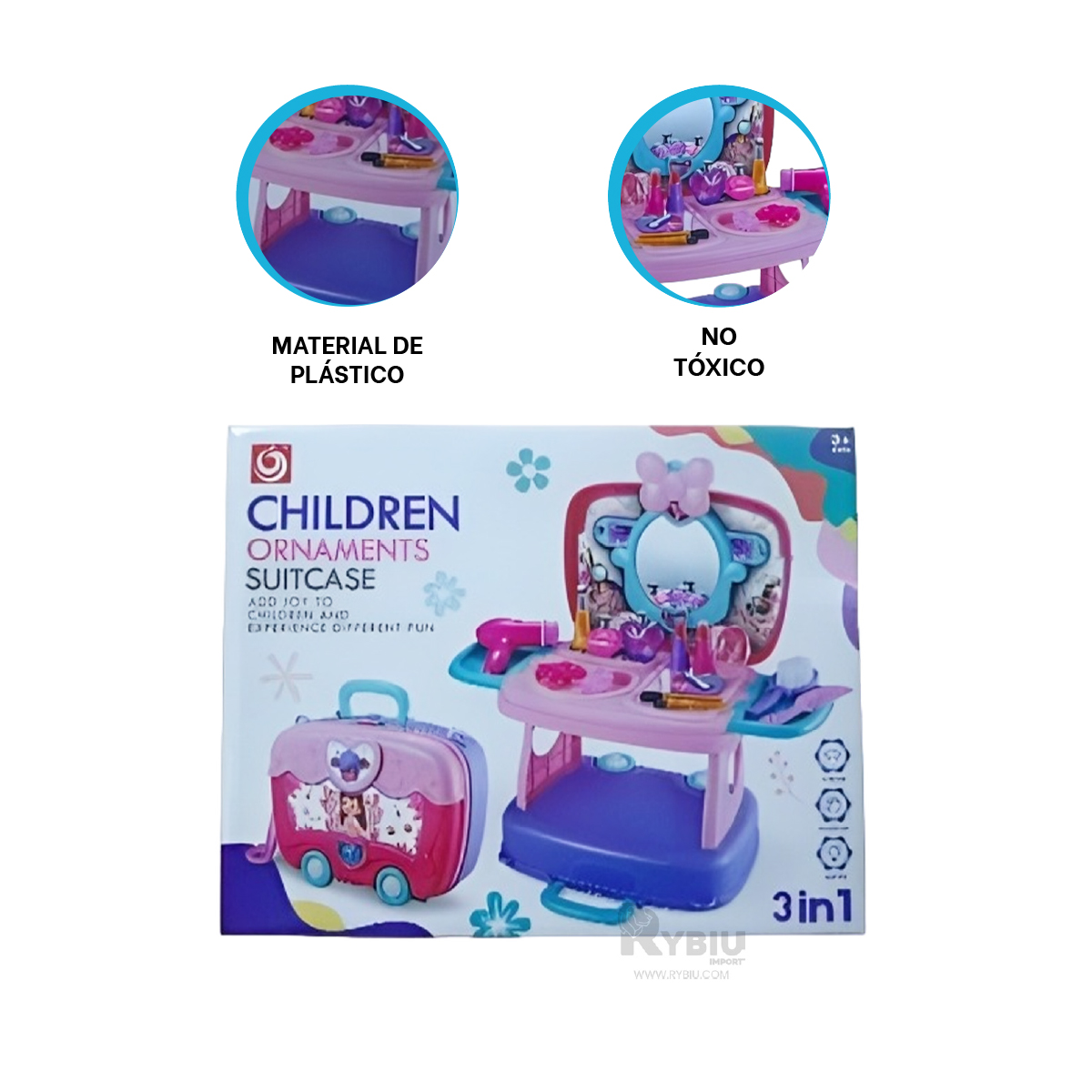 SET DE JUGUETE DE MAQUILLAJE EN MORADO Y+PAPEL DE REGALO - 2
