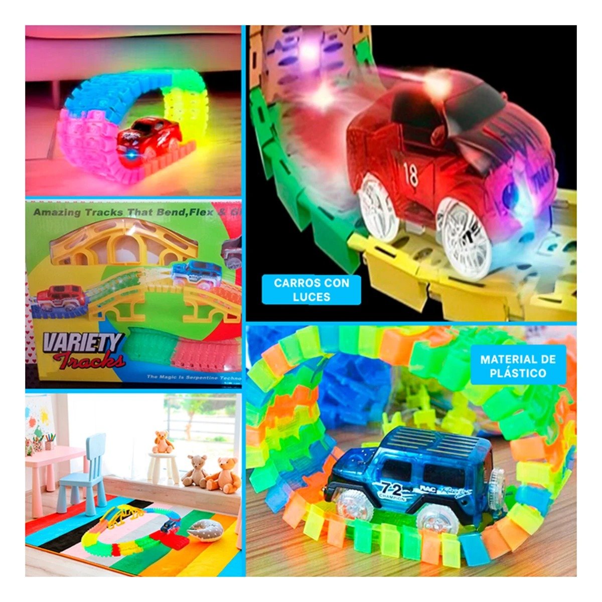 CARRIL DE COLORES CON CARRO JUGUETE PARA NIÑOS CREATIVO Y ALEGRE YLIGAS REGALO - 5