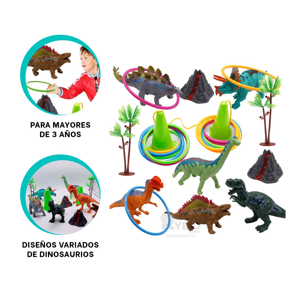 SET DE JUGUETES PREHISTORICOS MULTICOLOR Y+REGALO AGENDITA - 1