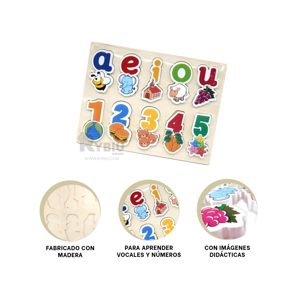 PUZZLE DE MATERIAL DURADERO DE MADERA Y+REGALO STICKERS - 3