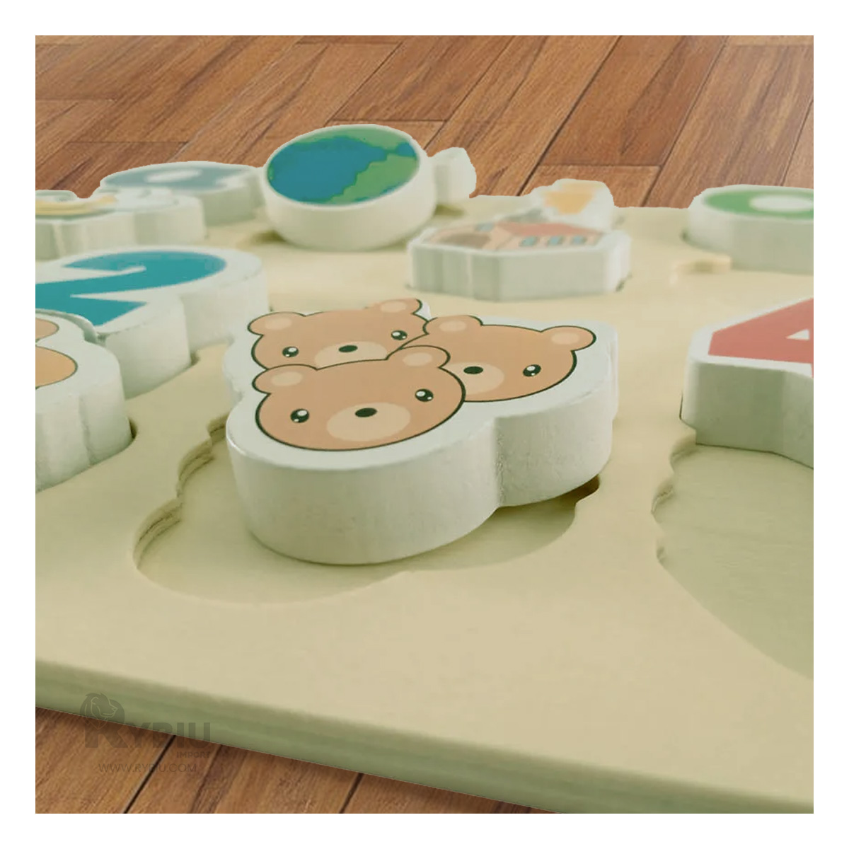 ROMPECABEZA EDUCATIVO PARA NIÑOS DE MADERA Y+PAPEL DE REGALO - 2