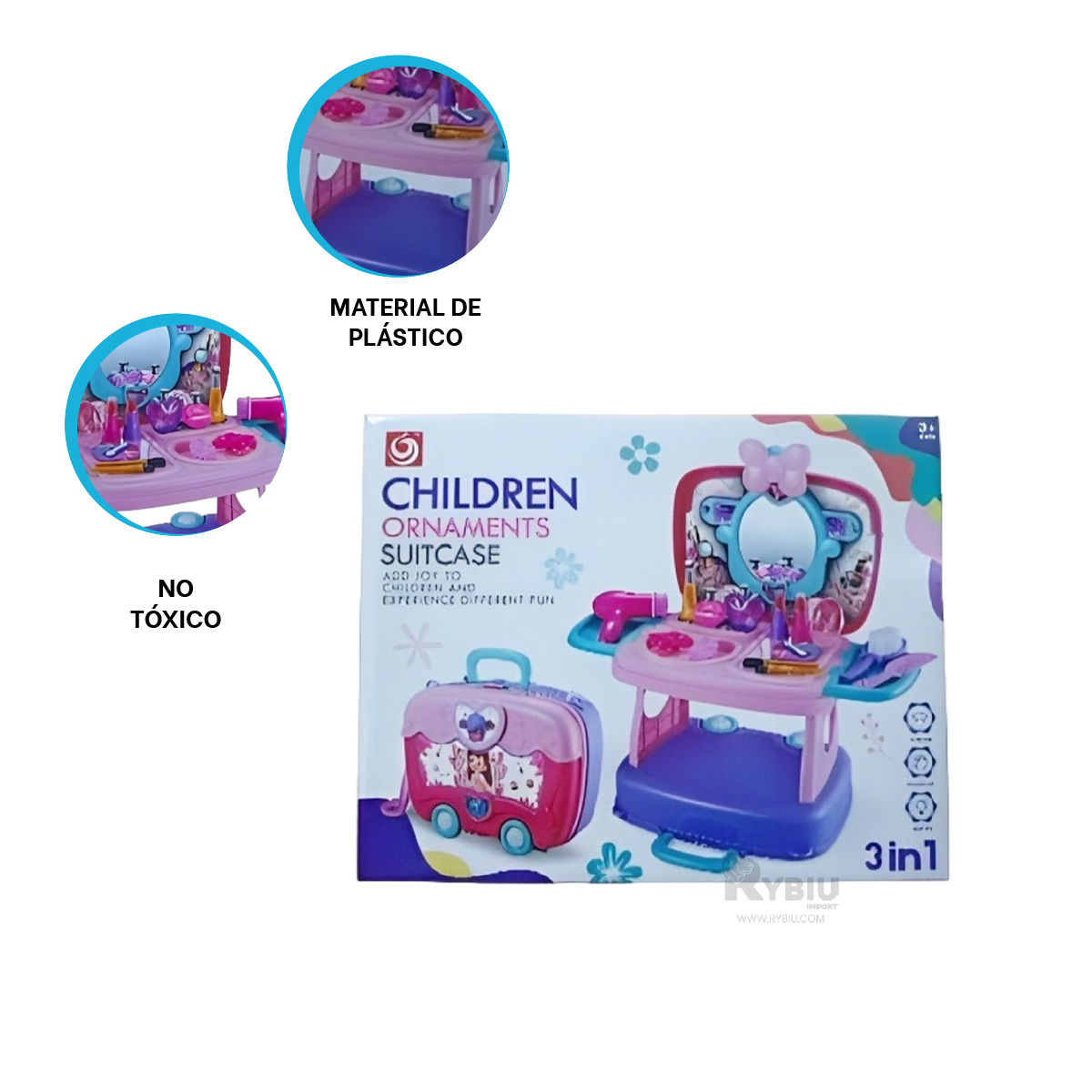 JUGUETE DE MAKEUP NIÑAS MORADO Y+ENVOLTORIO DE REGALO - 2