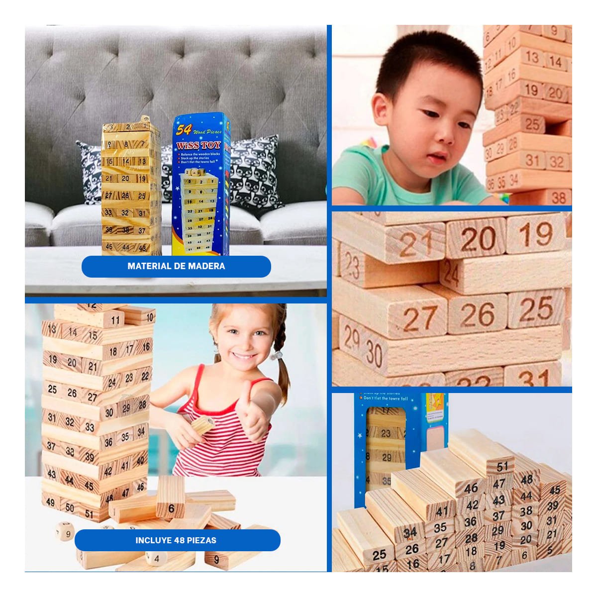 JUEGO DE MESA DE MADERA PARA ACTIVIDADES RECREATIVAS EN EL HOGAR Y+LIGAS REGALO - 5