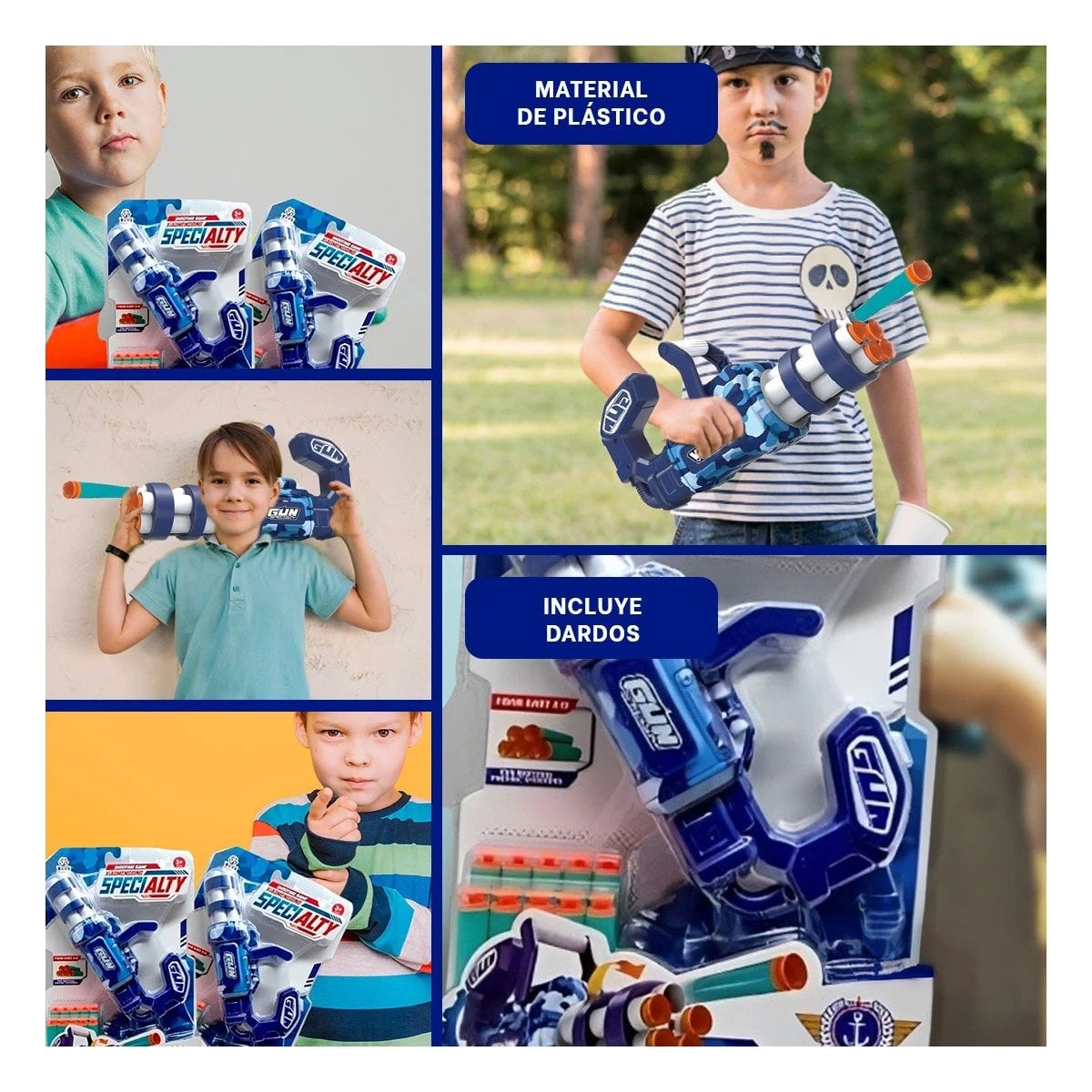 JUGUETE LANZA DARDOS AZUL PARA NIÑOS CREATIVO Y ALEGRE Y+POST IT - 1