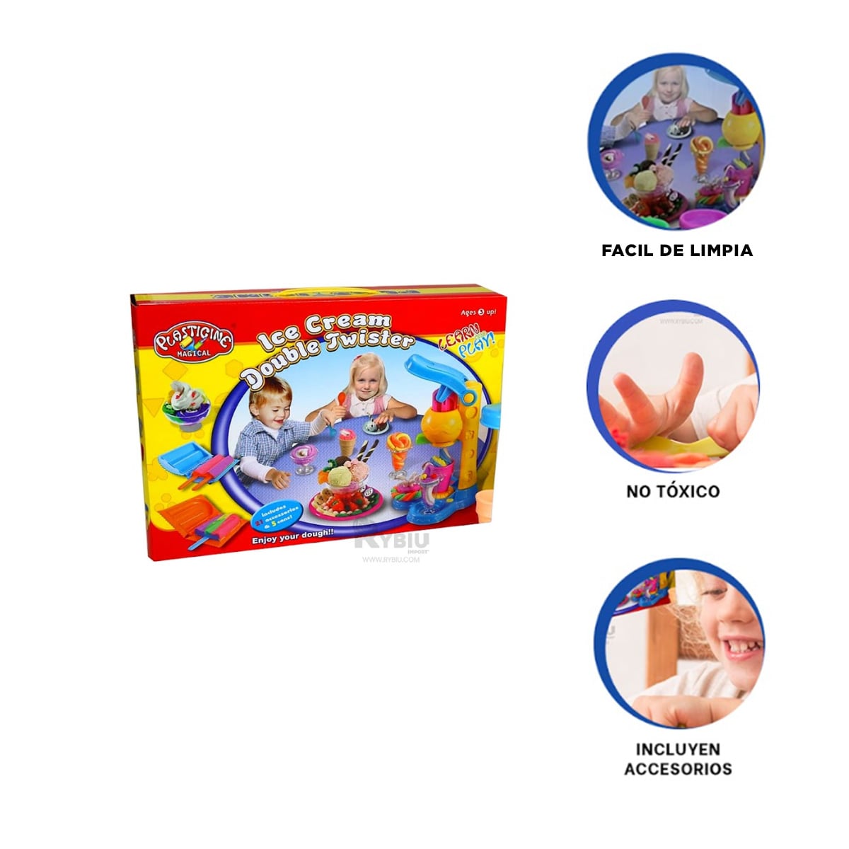 JUEGO PLASTILINA NINOS COLOR AMARILLO Y+BANDERITAS ADHESIVAS - 1