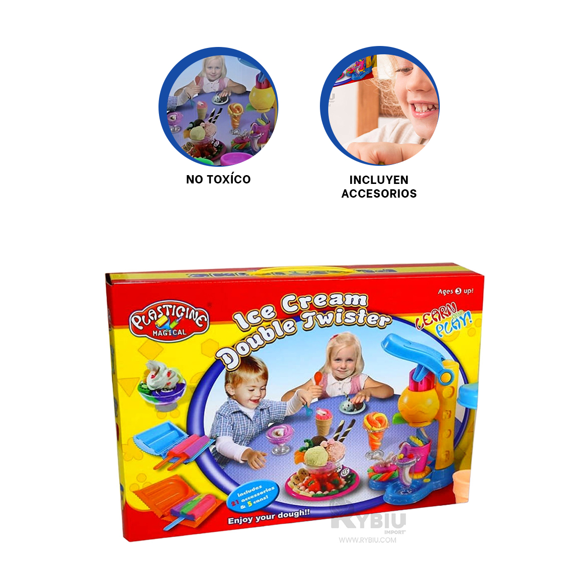 JUEGO PLASTILINA NINOS COLOR AMARILLO Y+BANDERITAS ADHESIVAS - 4