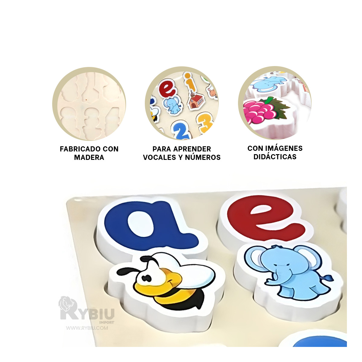 PUZZLE CON FIGURAS PARA PEQUEÑOS DE MADERA Y+REGALO AGENDITA - 3