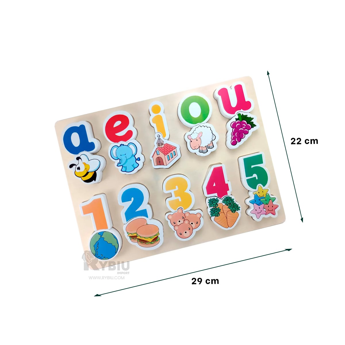 JUEGO EDUCATIVO DE MADERA Y+BANDERITAS ADHESIVAS - 1