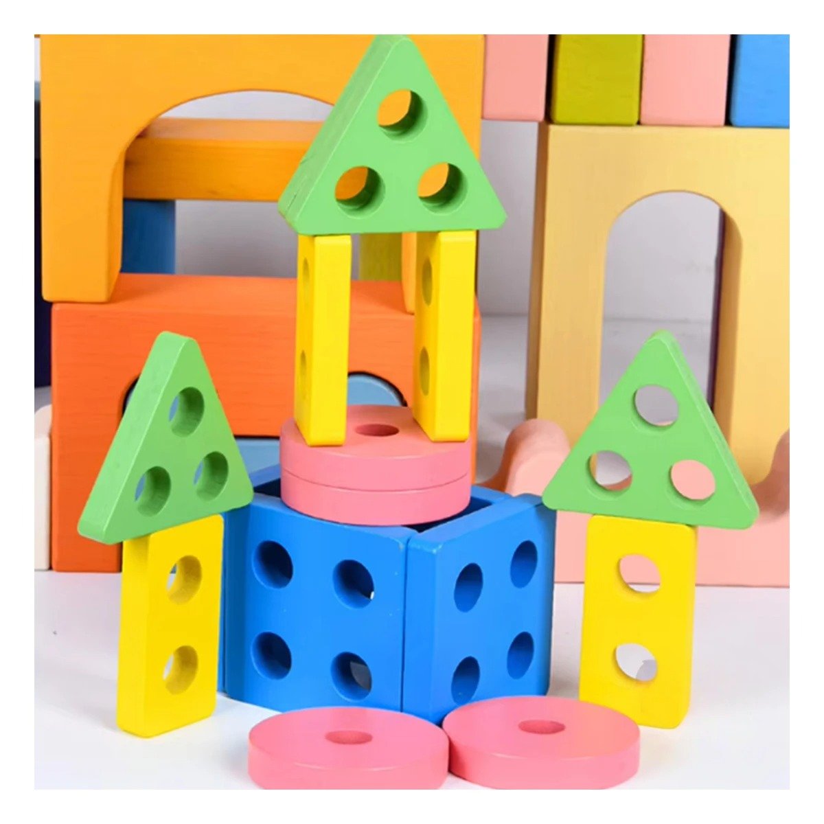 MATERIAL DE ENCAJE GEOMETRICO Y CAJA CHICA EDUCATIVO YSTICKY - 2