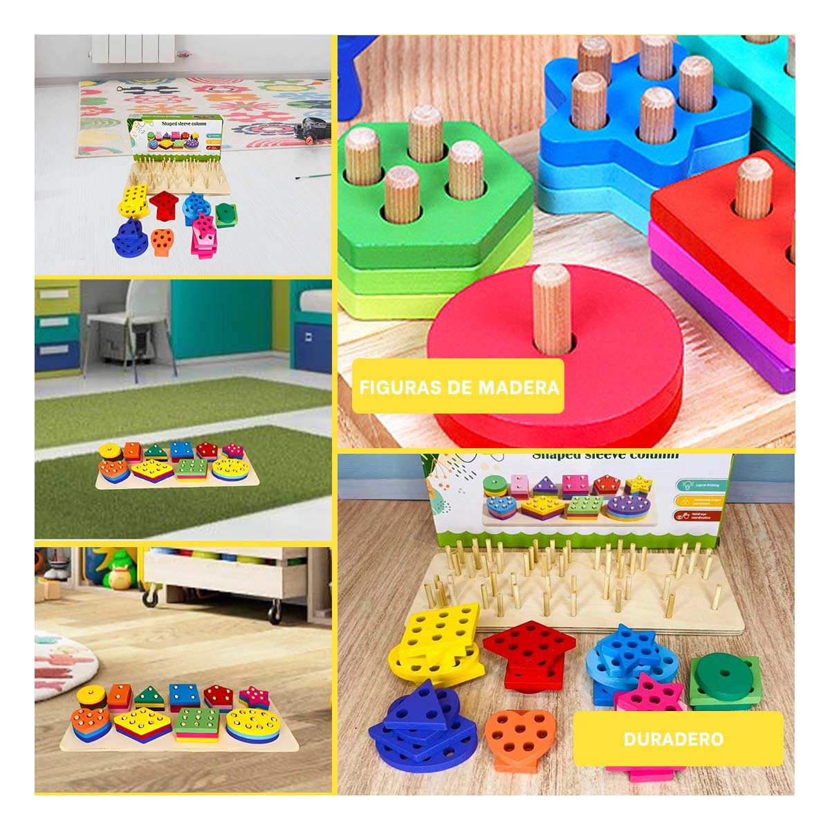MATERIAL DE ENCAJE GEOMETRICO Y CAJA CHICA EDUCATIVO YSTICKY - 5