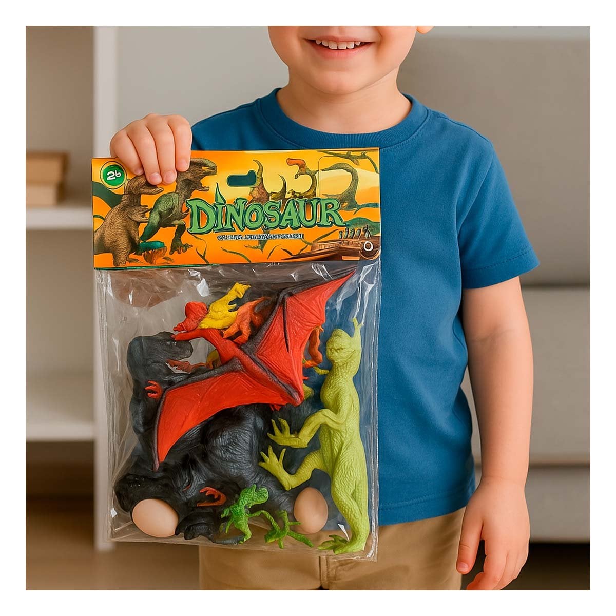 ALTERNATIVA DE DINOSAURIOS CON HUEVO Y ACCESORIOS EN BOLSA PARA JUEGO - 2