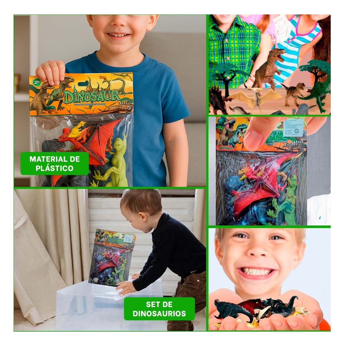 ALTERNATIVA DE DINOSAURIOS CON HUEVO Y ACCESORIOS EN BOLSA PARA JUEGO - 5