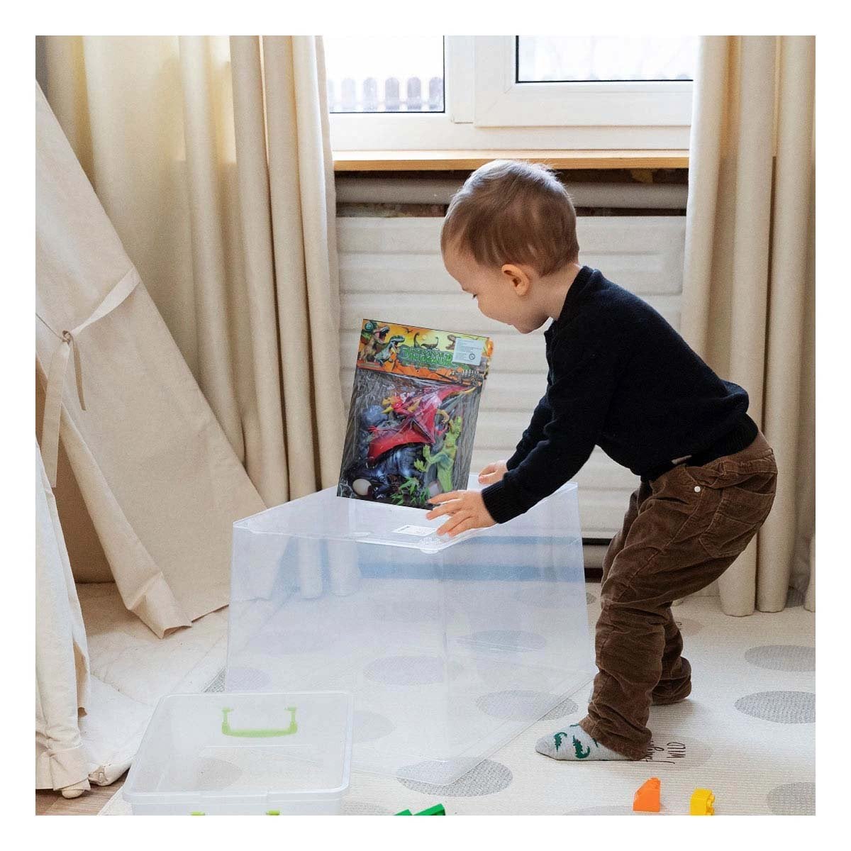 PROPUESTA INFANTIL DE DINOSAURIOS CON HUEVO Y ACCESORIOS EN BOLSA PARA REGALO YSTICKY - 3