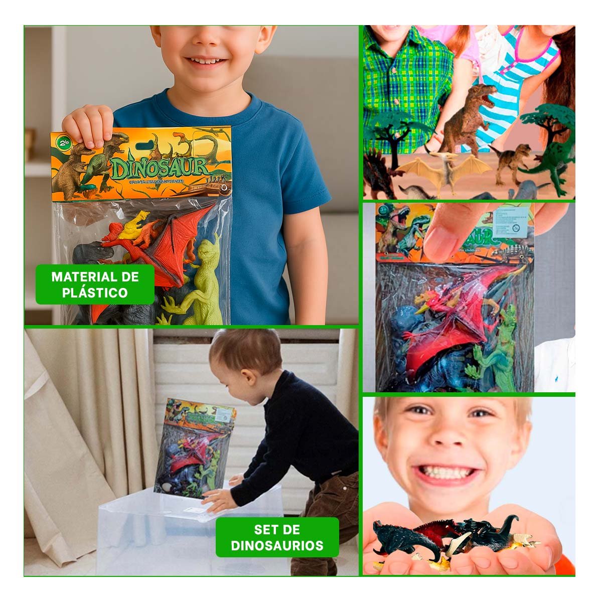 PROPUESTA INFANTIL DE DINOSAURIOS CON HUEVO Y ACCESORIOS EN BOLSA PARA REGALO YSTICKY - 5