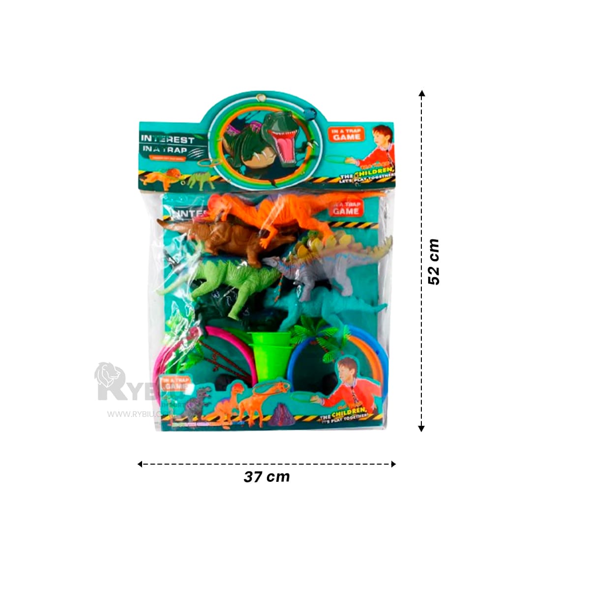DINOSAURIOS JUGUETE EN MULTICOLOR Y+BANDERITAS ADHESIVAS - 1