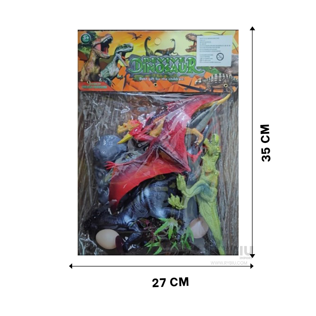 JUEGO DE 5 UNIDADES DINO EN MULTICOLOR Y+GIFT STICKERS - 5