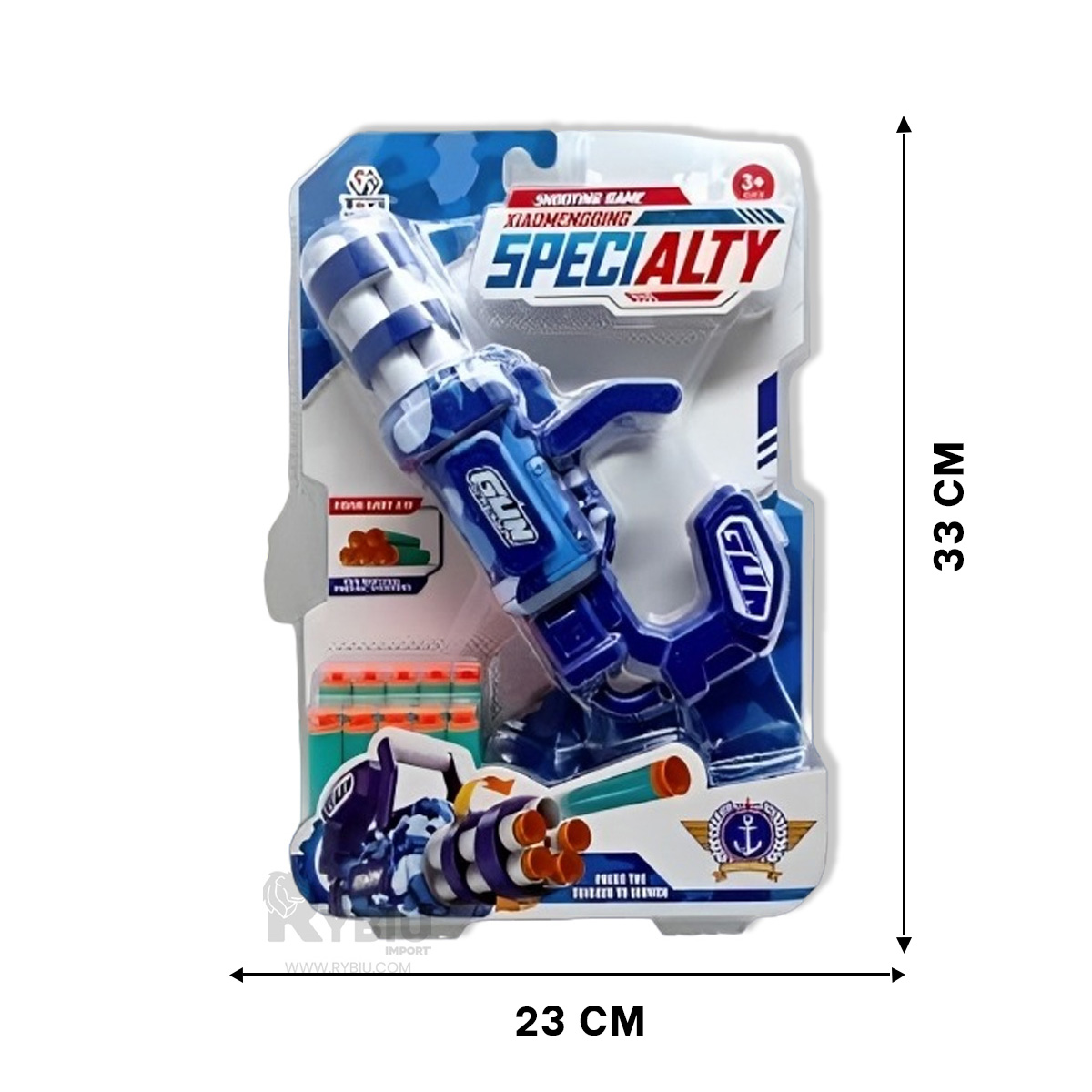 ARMA PARA DIVERTIRSE EN COLOR AZUL Y+BANDERITAS ADHESIVAS - 5