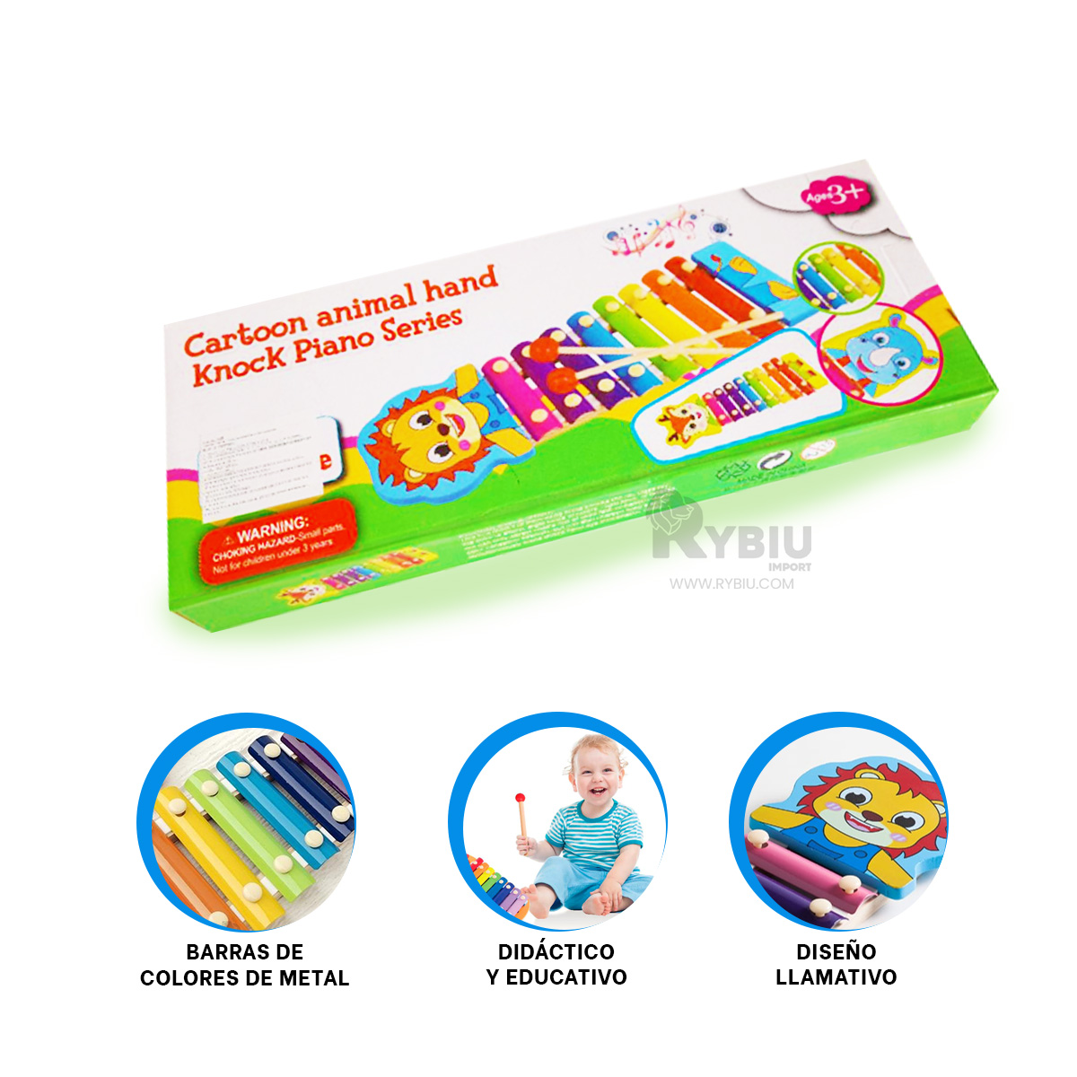 XILOFONO DIDACTICO EN MULTICOLOR Y+BANDERITAS ADHESIVAS - 3