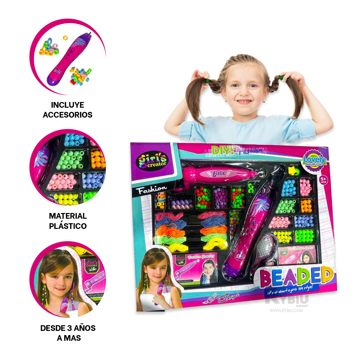 SET PORTATIL PARA CABELLO EN MULTICOLOR Y+GIFT STICKERS - 1