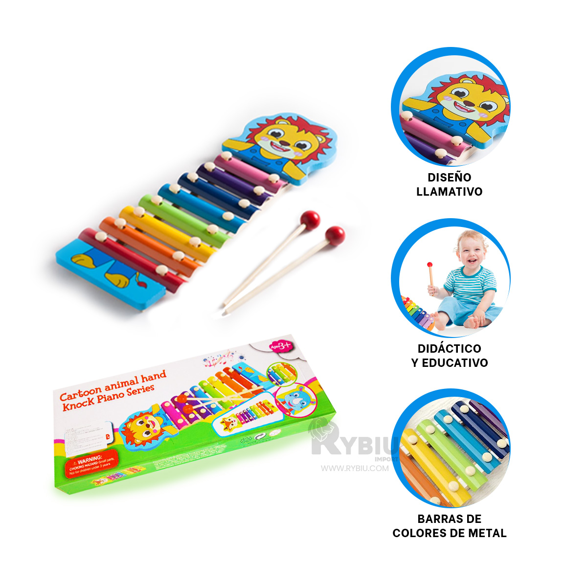 PIANO DE COLORES LLAMATIVOS EN MULTICOLOR Y+PAPEL DE REGALO - 3