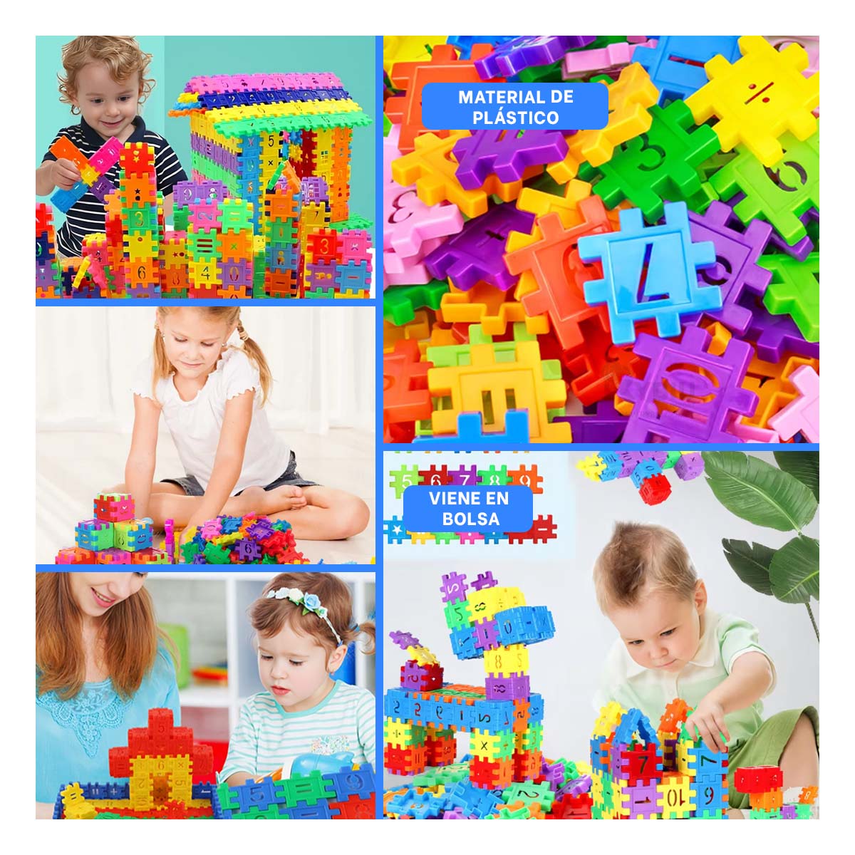 BLOQUES FACILES DE ARMAR TONO MULTICOLOR Y+REGALO STICKERS - 1