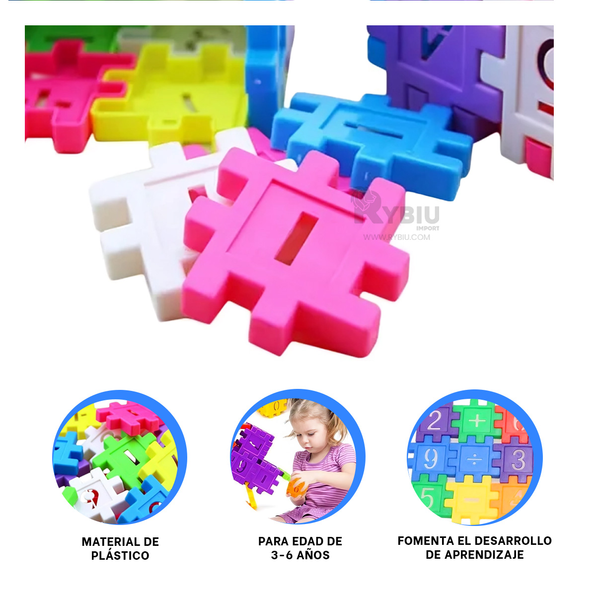 BLOQUES FACILES DE ARMAR TONO MULTICOLOR Y+REGALO STICKERS - 2