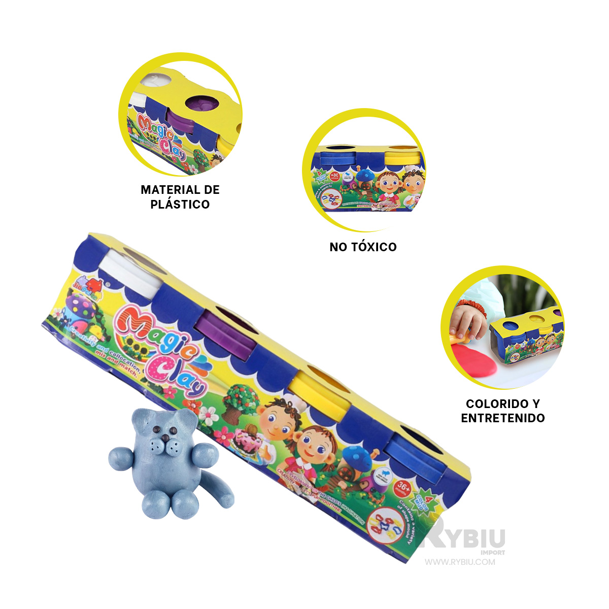 KIT PLASTILINA EN COLORMULTICOLOR Y+BANDERITAS ADHESIVAS - 2