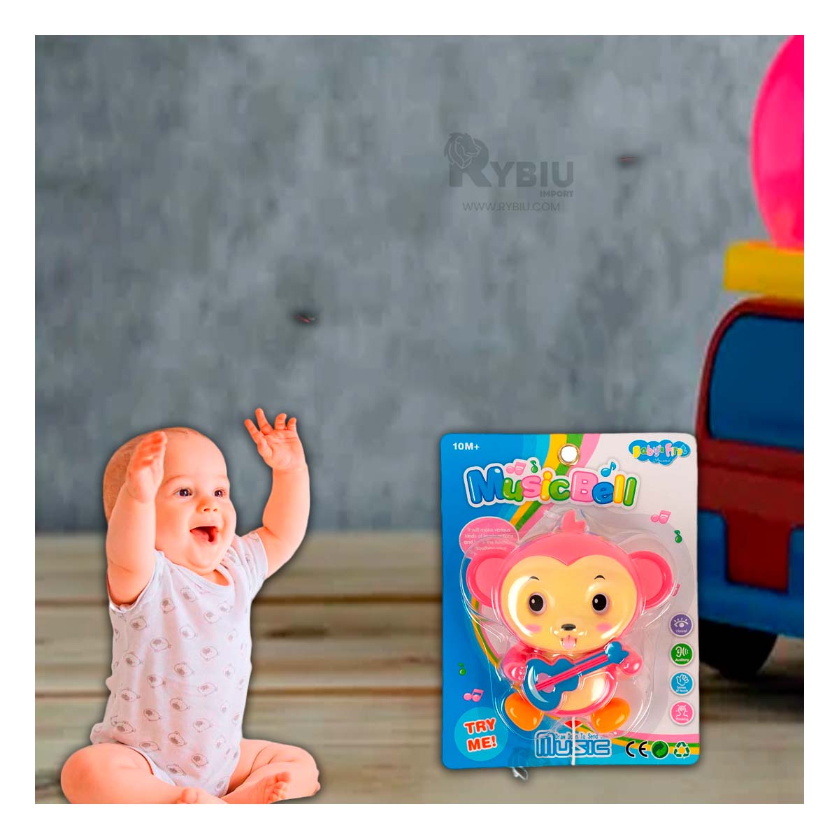 SONAJERO RYBIU JU29516 ROSADO DIVERSION + REGALO LIGAS PEINAR - 1
