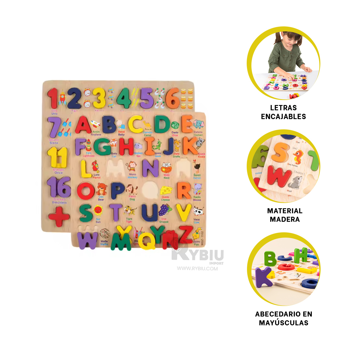 ROMPECABEZA INFANTIL Y MULTICOLOR Y+REGALO LIGAS PARA PEINAR - 3