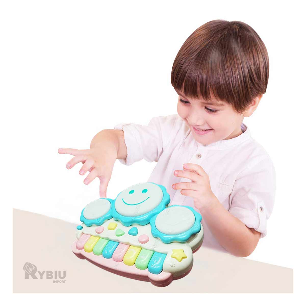 PIANO CREATIVO Y MUSICAL EN AZUL CLARO Y+PAPEL DE REGALO - 2