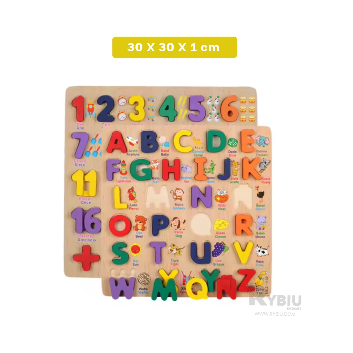 JUEGO PARA ENCAJAR LETRAS EN MULTICOLOR Y+PAPEL DE REGALO - 1