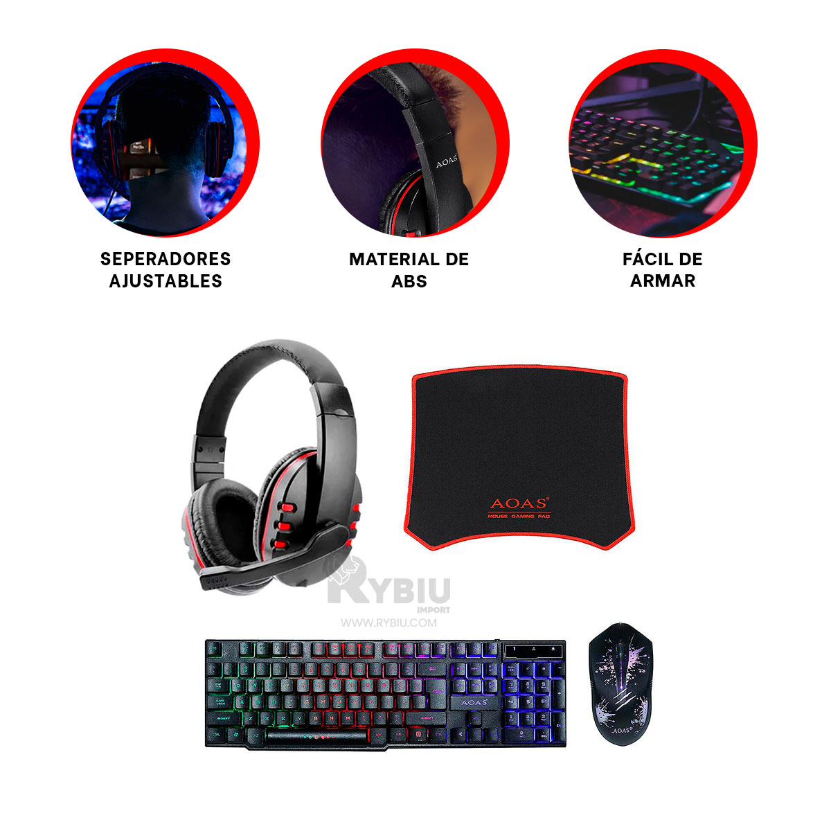 PACK GAMER RYBIU TE31570 FUNCIONAL MULTICOLOR + BANDERITAS ADHESIVAS - 3