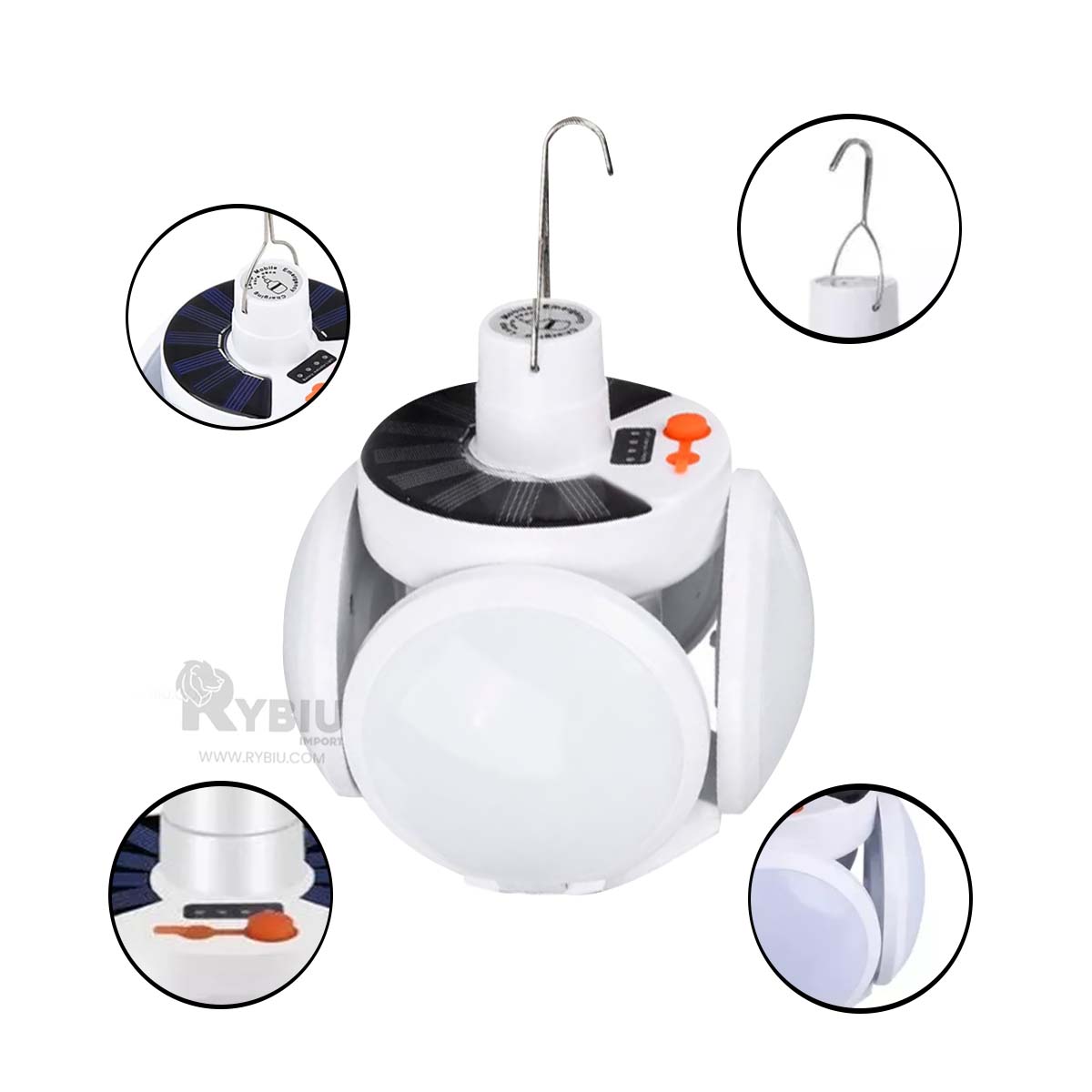 LÁMPARA RYBIU TE31569 AHORRADORA PANEL SOLAR + REGALO STICKERS - 1