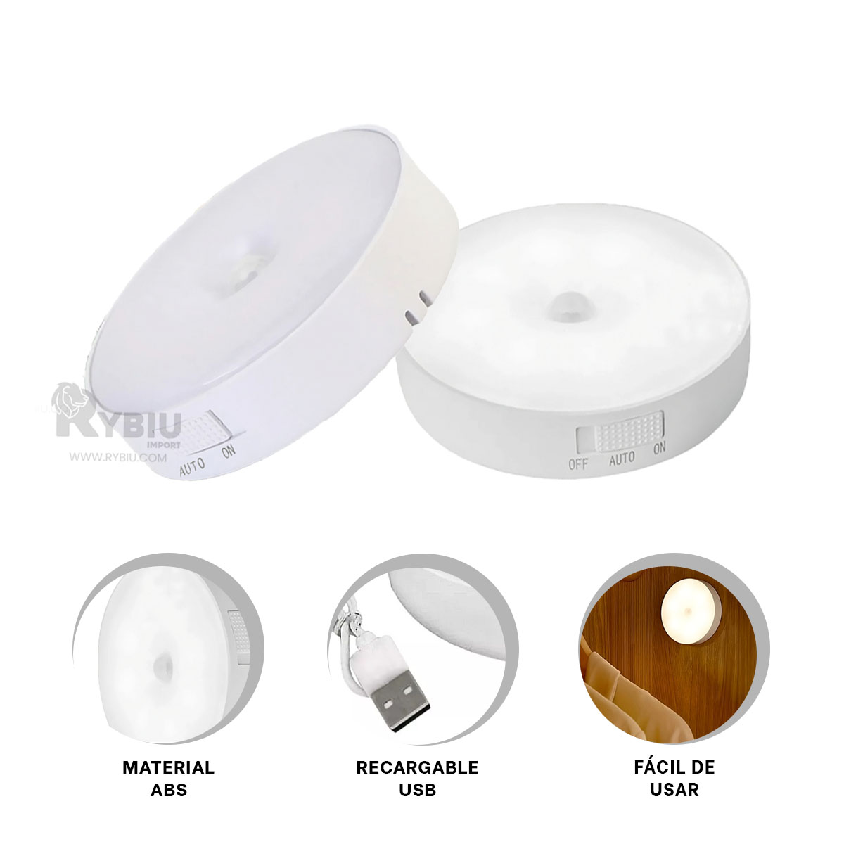 FOCO LED RYBIU TE31570 FOCOS TECNOLOGICOS ABS COLOR BLANCO + PAPEL REGALO - 3