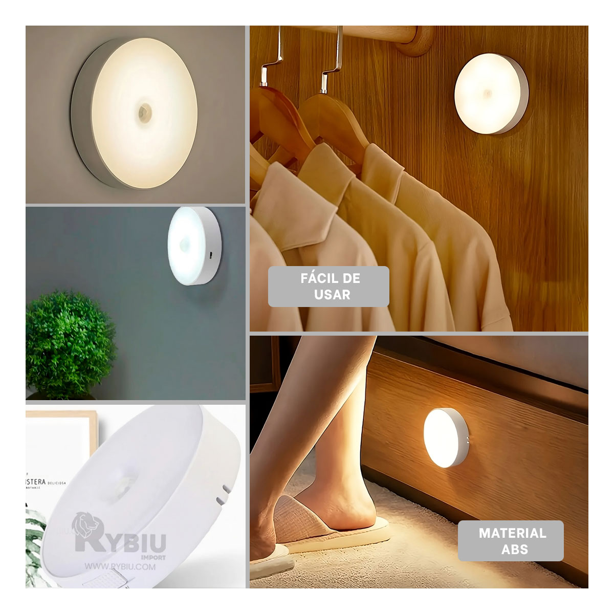 LUCES RYBIU TE31570 LUMINOSOS SENSOR COLOR BLANCO + REGALO STICKERS - 4