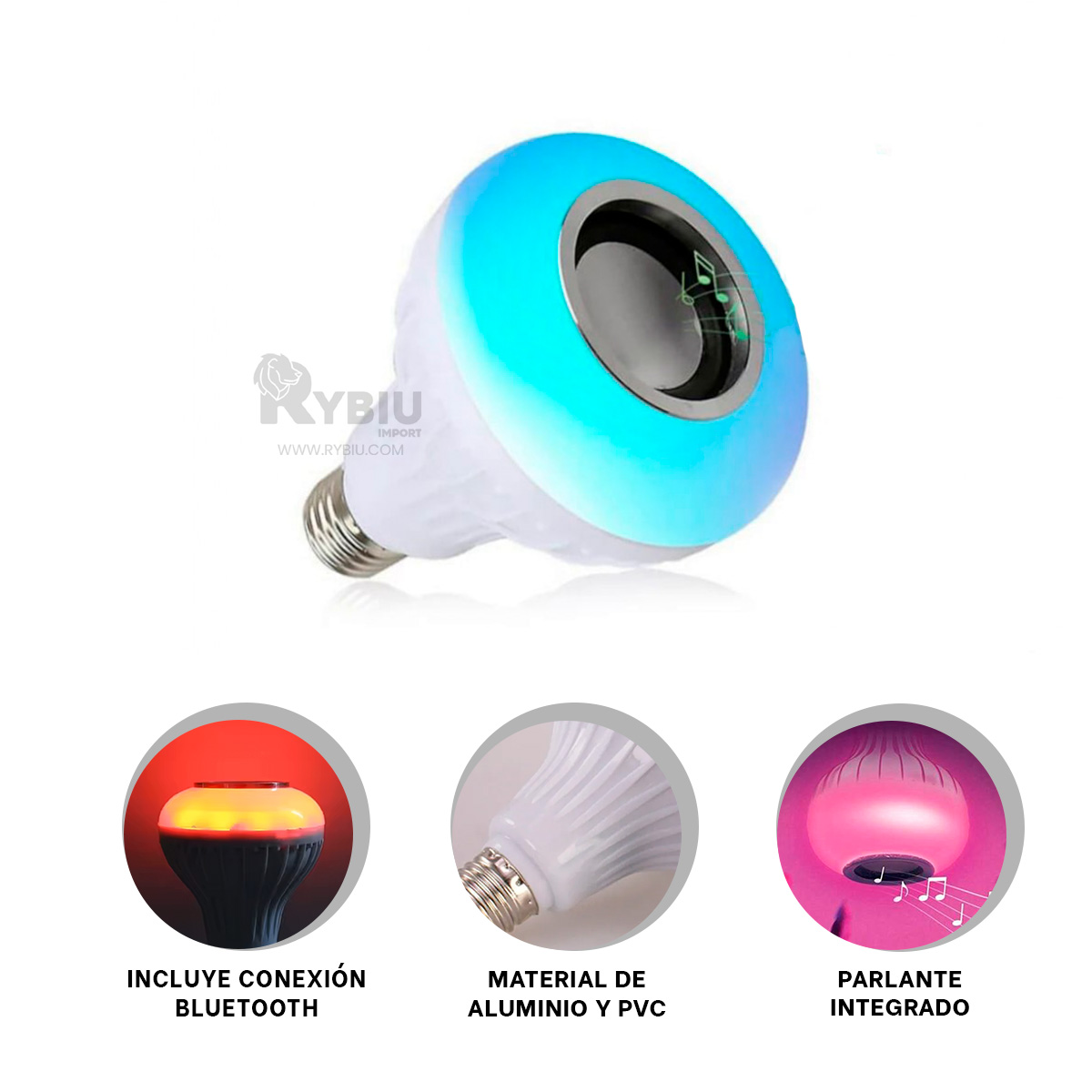 AMPOLLETA RYBIU TE31567 BLUETOOTH LUCES LED + BANDERITAS ADHESIVAS - 3