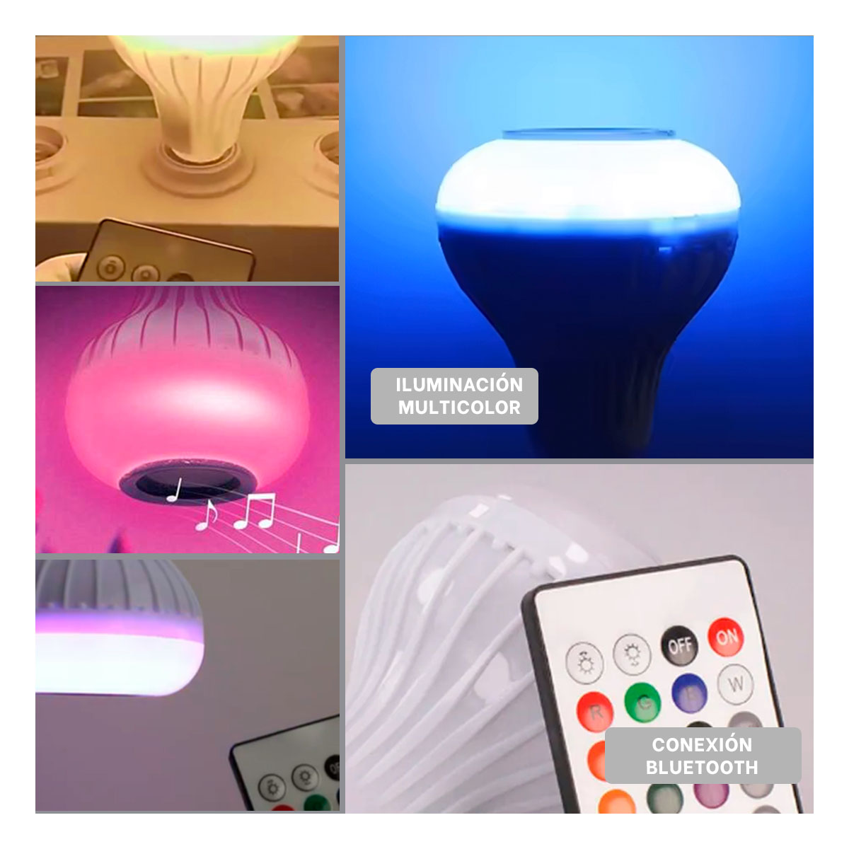 AMPOLLETA RYBIU TE31567 BLUETOOTH LUCES LED + BANDERITAS ADHESIVAS - 4