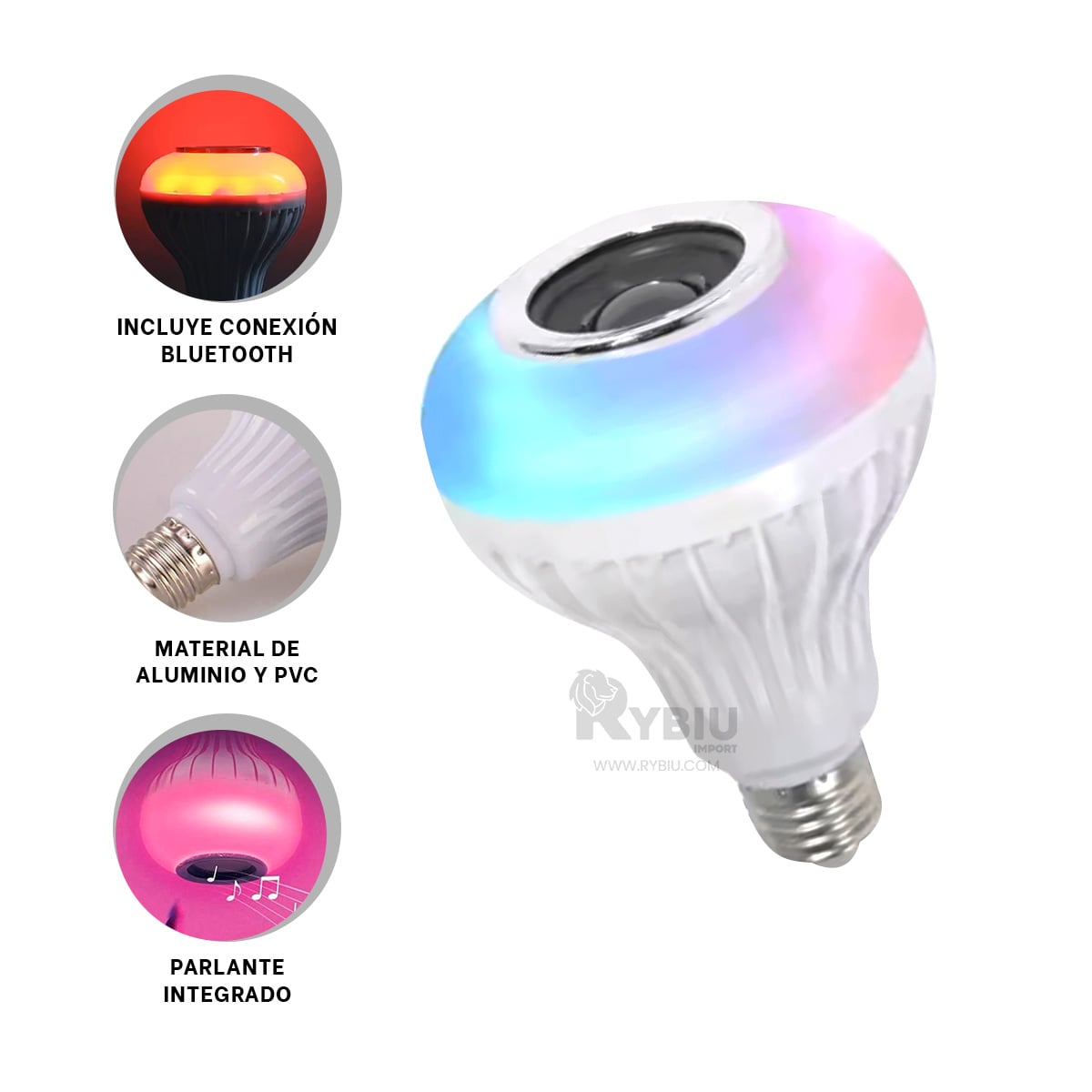 FOCO LED RYBIU TE31567 BOMBILLA ESTILIZADA BLUETOOTH + REGALO AGENDITA - 3