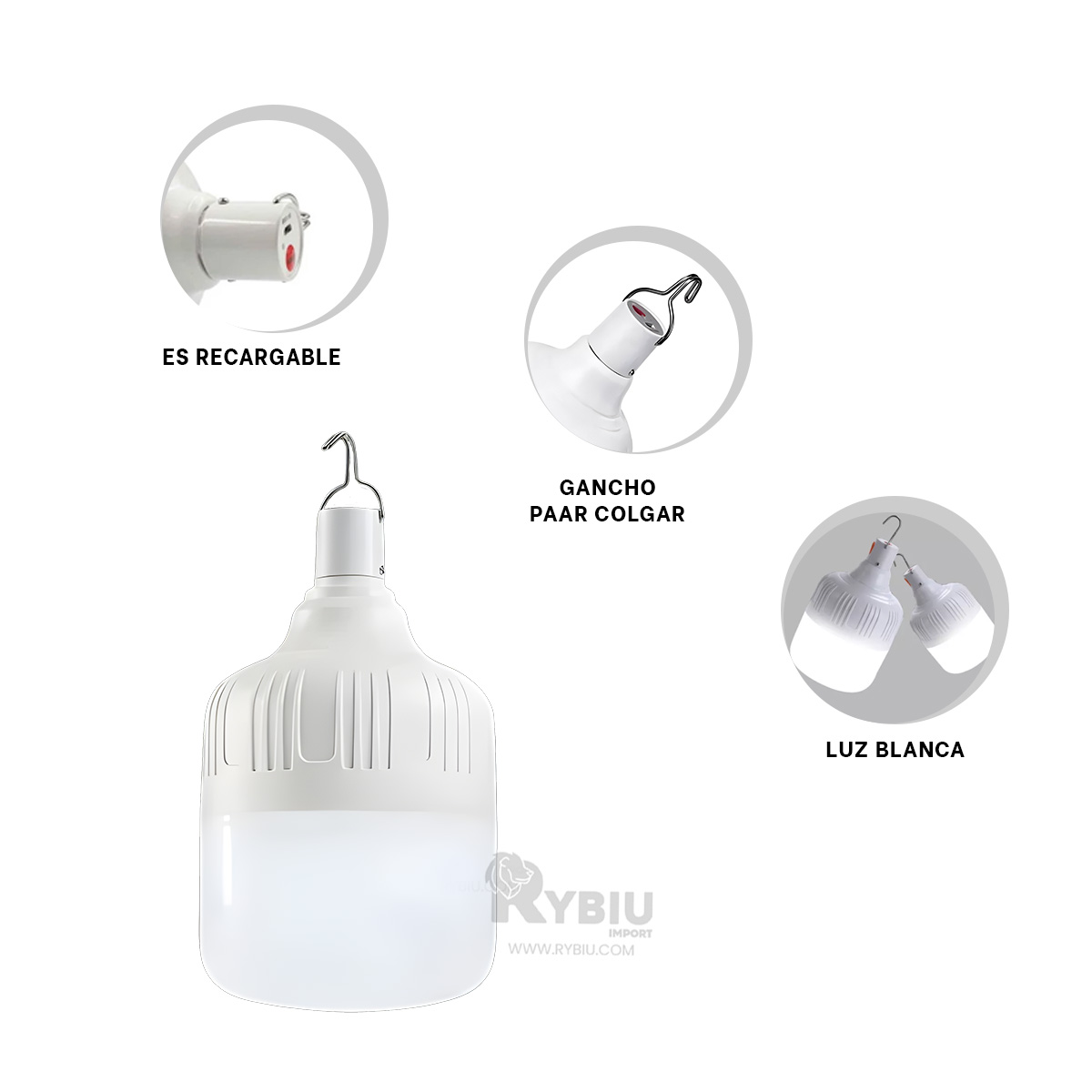 FOCO LED RYBIU TE31568 ERGONOMICO UTIL EL HOGAR + REGALO AGENDITA - 3