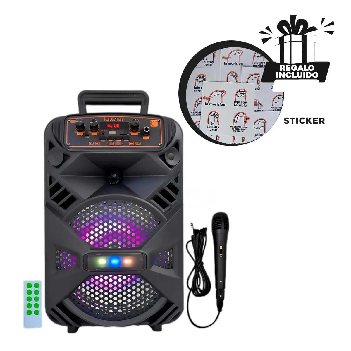 PARLANTE BLUETOOTH RYBIU KTX-1177 COMPACTO KTS 1177 COLOR NEGRO + REGALO STICKERS - 1