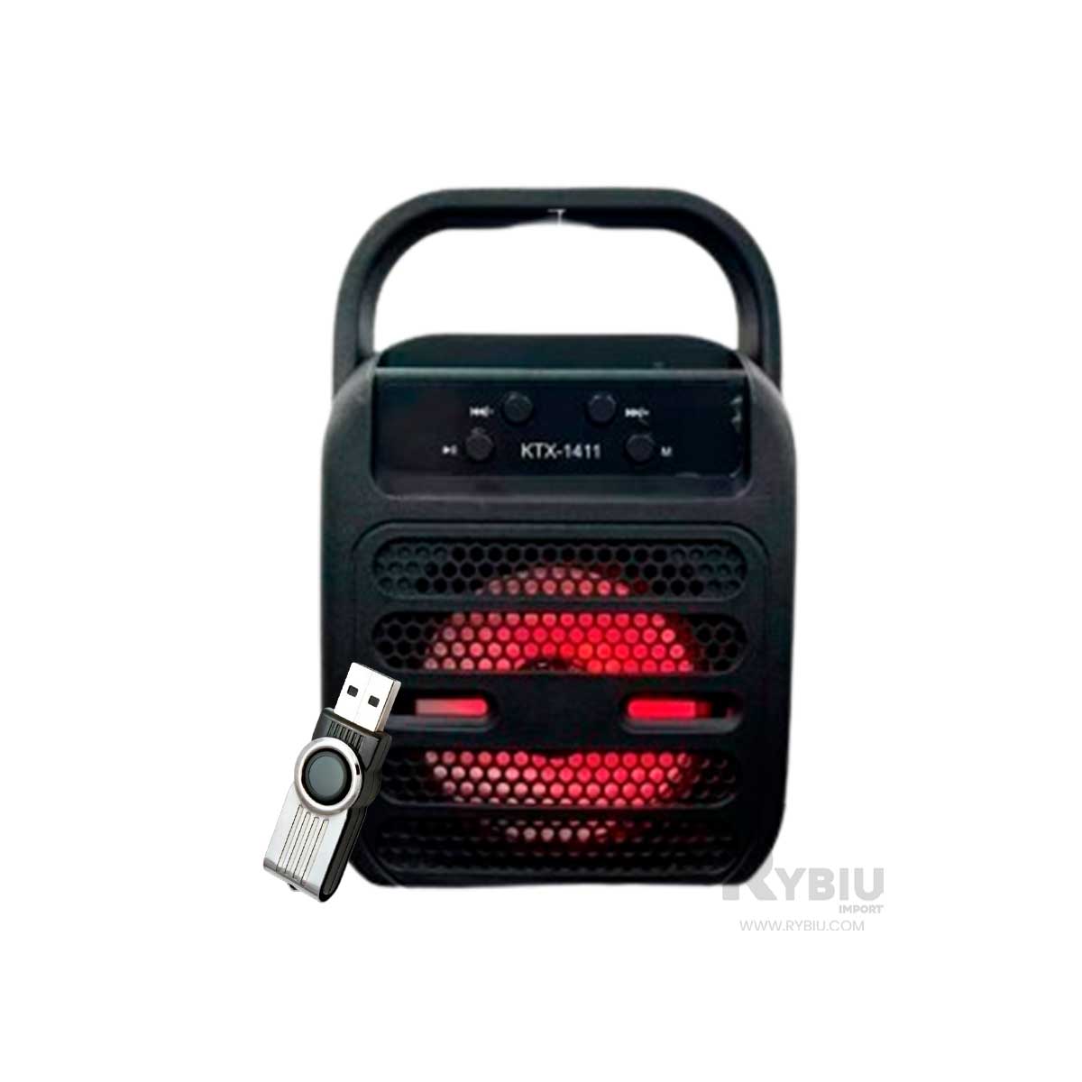 PARLANTE BLUETOOTH RYBIU KTX-1411 BOCINA PRACTICA KTS 1411 TONO NEGRO + GIFT MINIAGENDA - 1