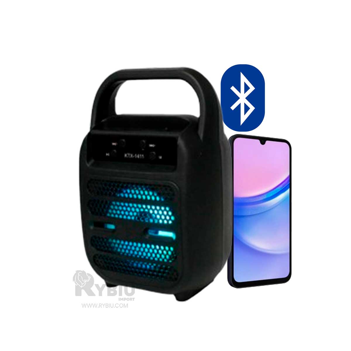 PARLANTE BLUETOOTH RYBIU KTX-1411 BOCINA PRACTICA KTS 1411 TONO NEGRO + GIFT MINIAGENDA - 2