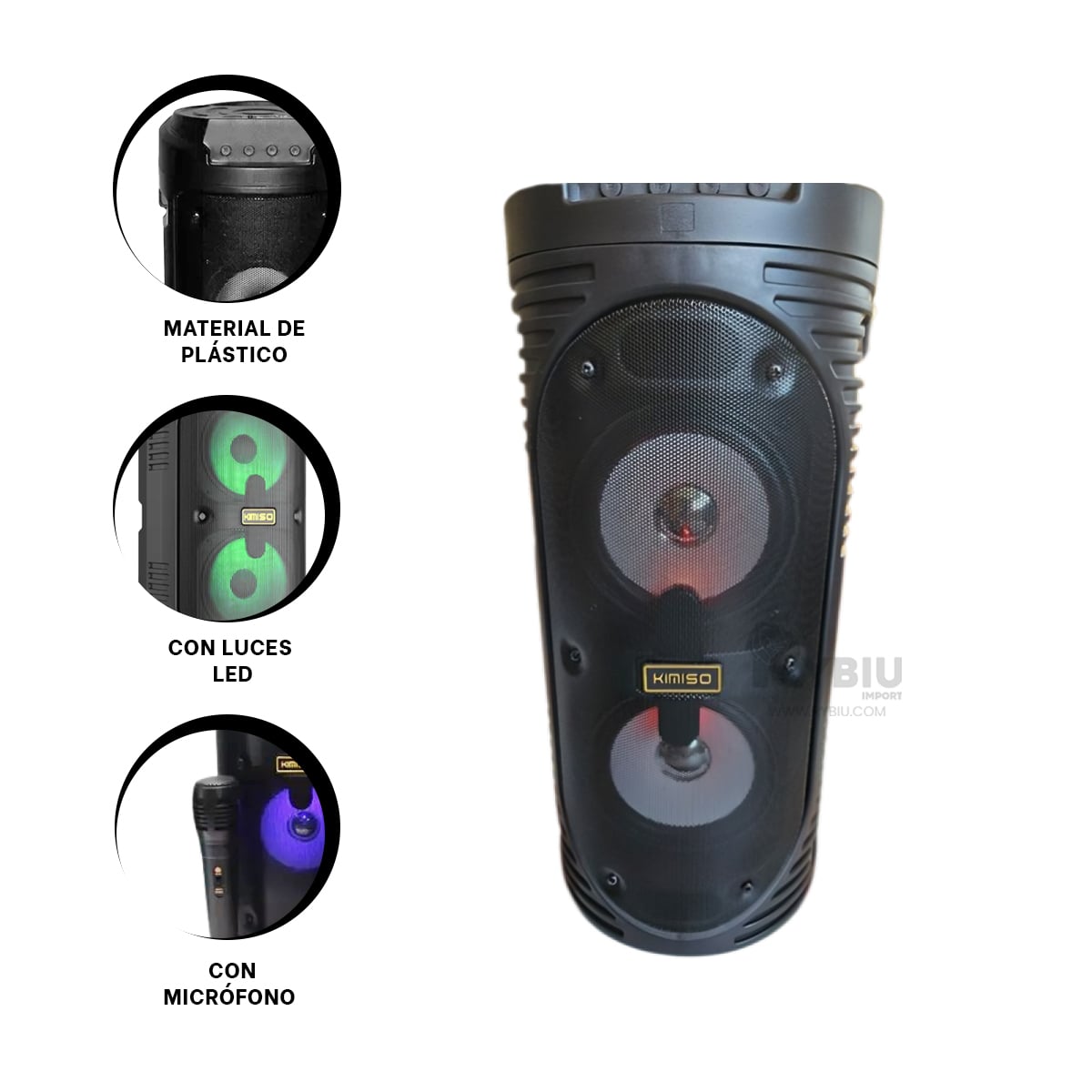PARLANTE BLUETOOTH RYBIU KMS-6683 BOCINA KMS6683 NEGRO + GIFT STICKERS - 1