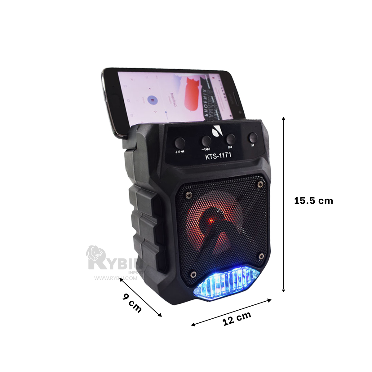 PARLANTE BLUETOOTH RYBIU KTS 1171 ALTAVOZ SONIDO POTENTE NEGRO + GIFT MINIAGENDA - 5