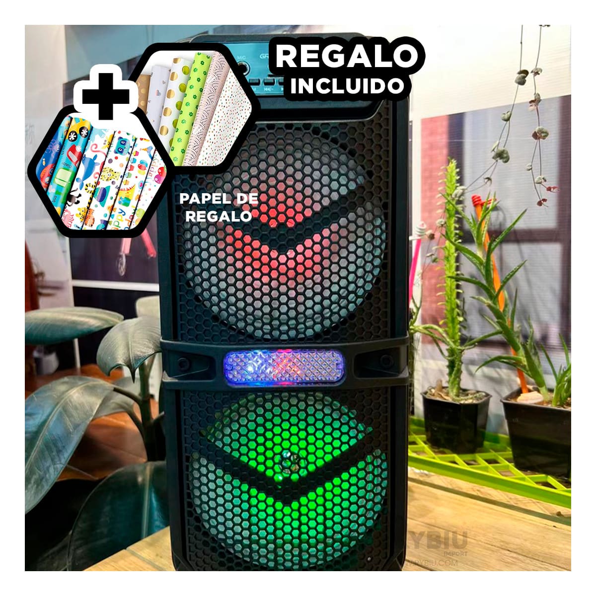 PARLANTE RYBIU GTS-1620 ALTAVOZ MODERNO VERSATIL NEGRO + REGALO AGENDITA - 1