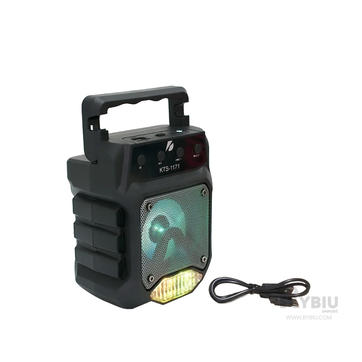 PARLANTE BLUETOOTH RYBIU KTS 1171 ALTAVOZ FACIL TRANSPORTAR COLOR NEGRO + GIFT STICKERS - 1