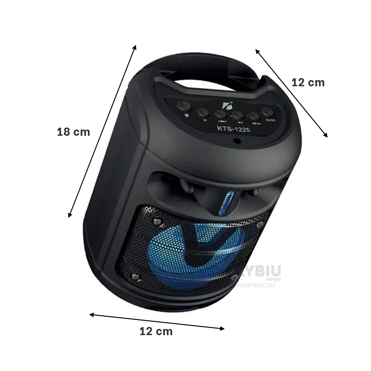 PARLANTE RYBIU KTS-1225 BOCINA DISEÑO JUVENIL KTS 1225 COLOR NEGRO + REGALO AGENDITA - 5