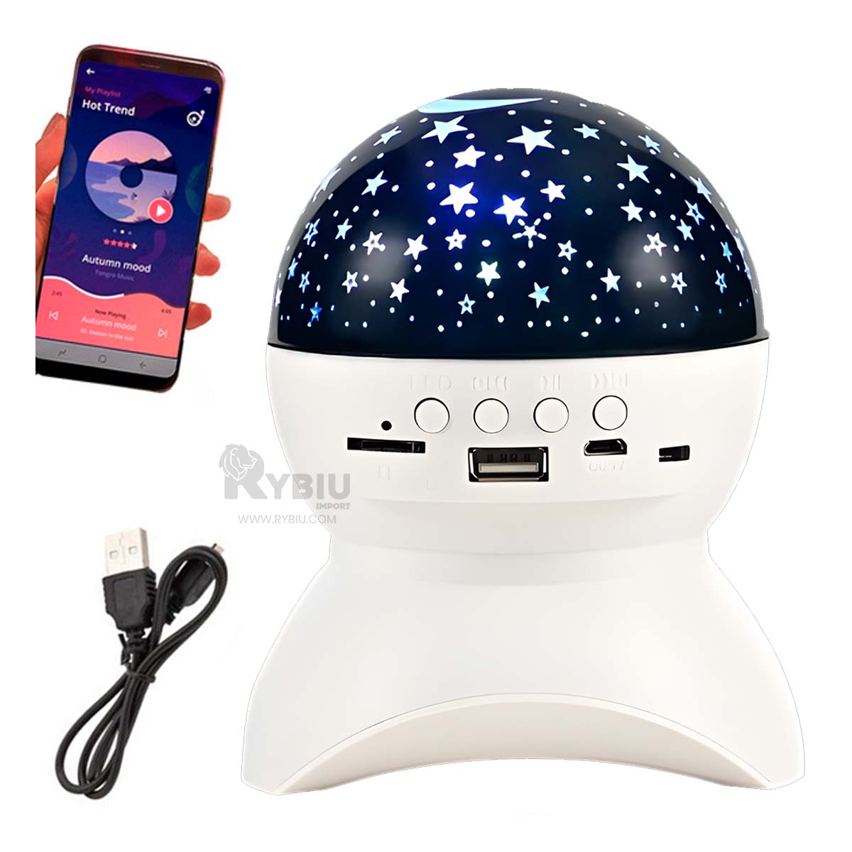 PARLANTE RYBIU TE31654 ALTAVOZ LUMINARIAS COLOR BLANCO + GIFT MINIAGENDA - 2