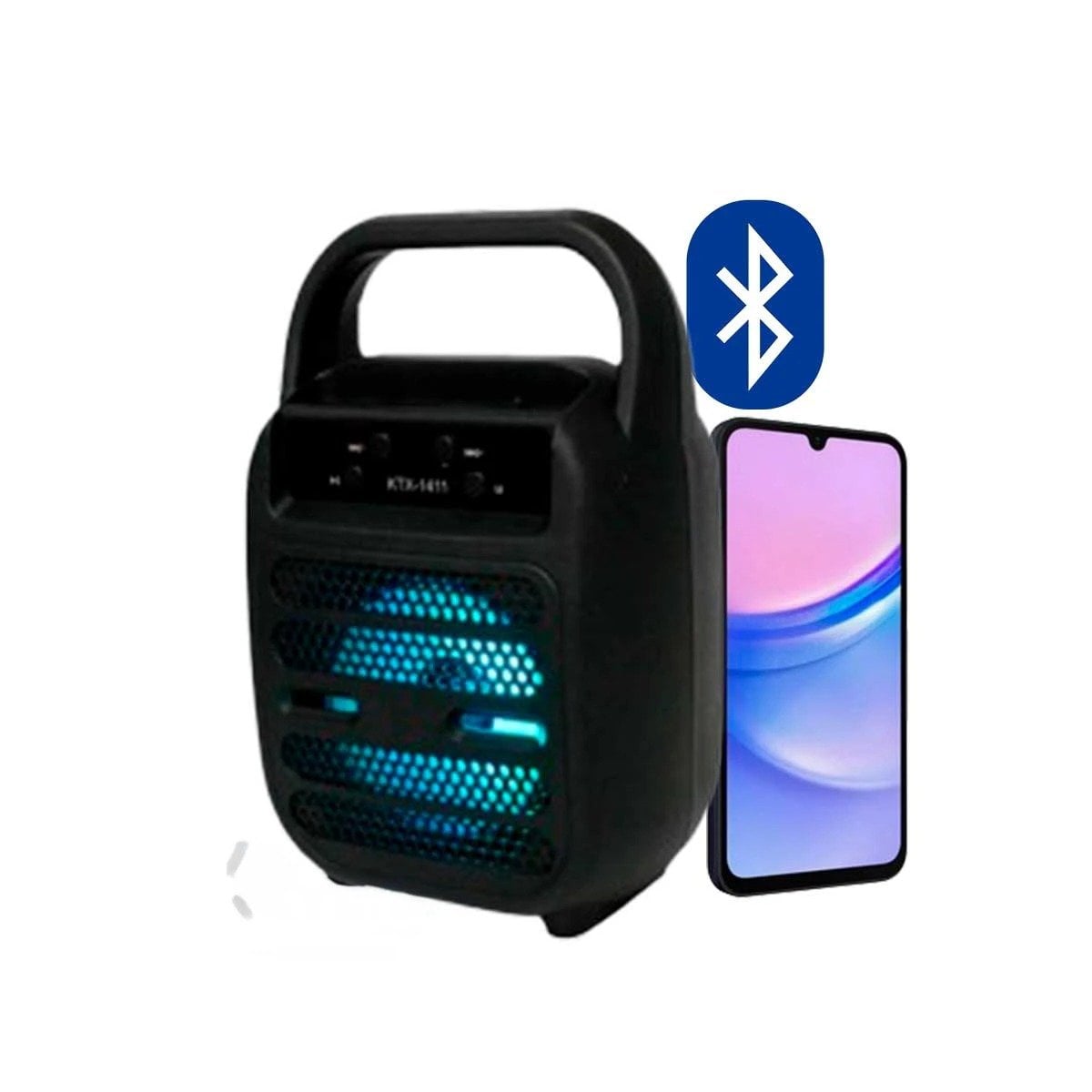PARLANTE BLUETOOTH RYBIU KTX-1411 ALTAVOZ ERGONOMICO KTS 1411 COLOR NEGRO + LIGAS REGALO - 3