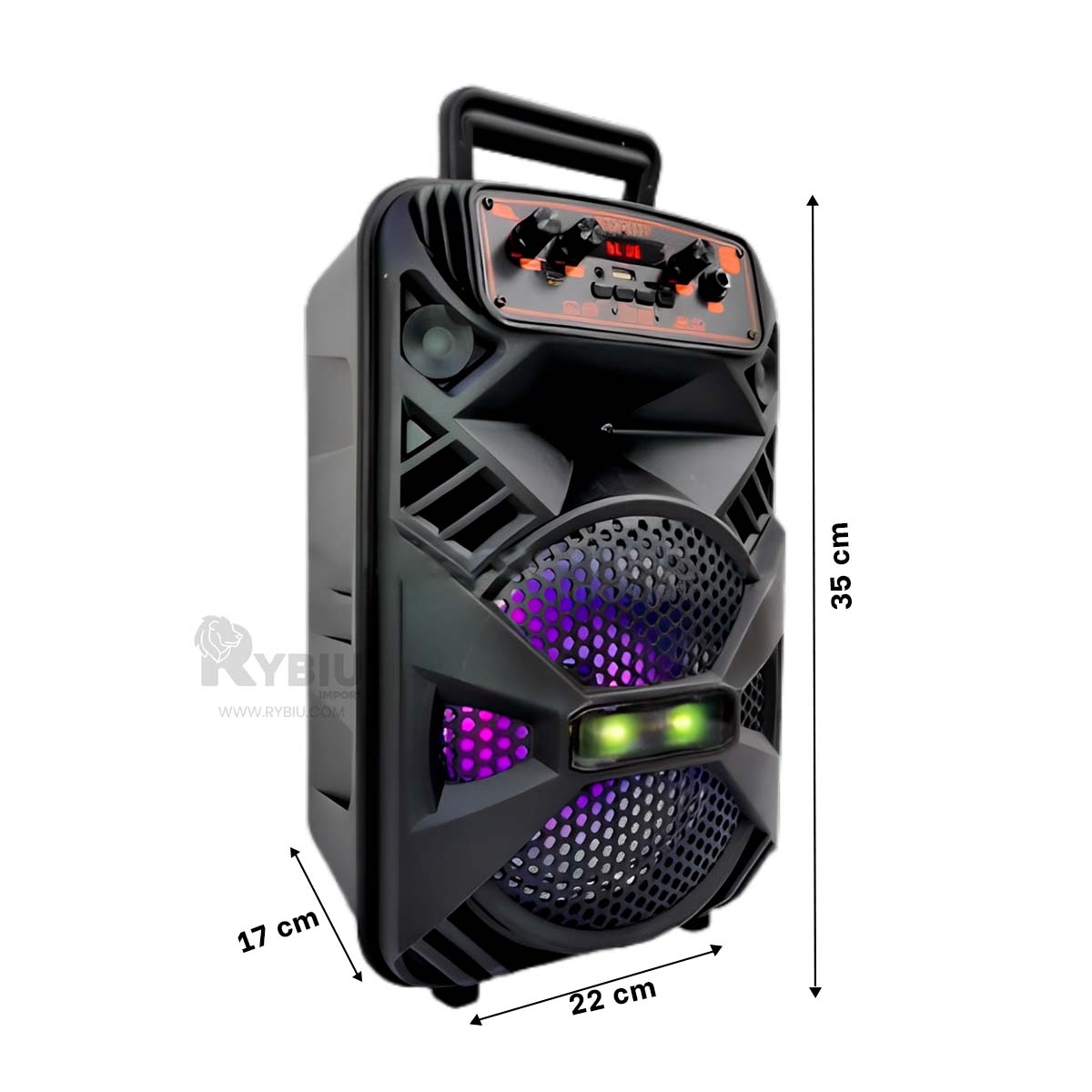 PARLANTE BLUETOOTH RYBIU KTX-1177 ALTAVOZ FUNCIONAL KTS 1177 NEGRO + BANDERITAS ADHESIVAS - 5